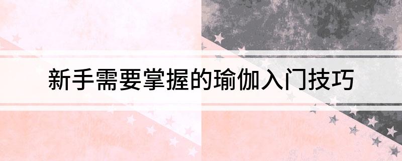 新手需要掌握的瑜伽入门技巧(图1)